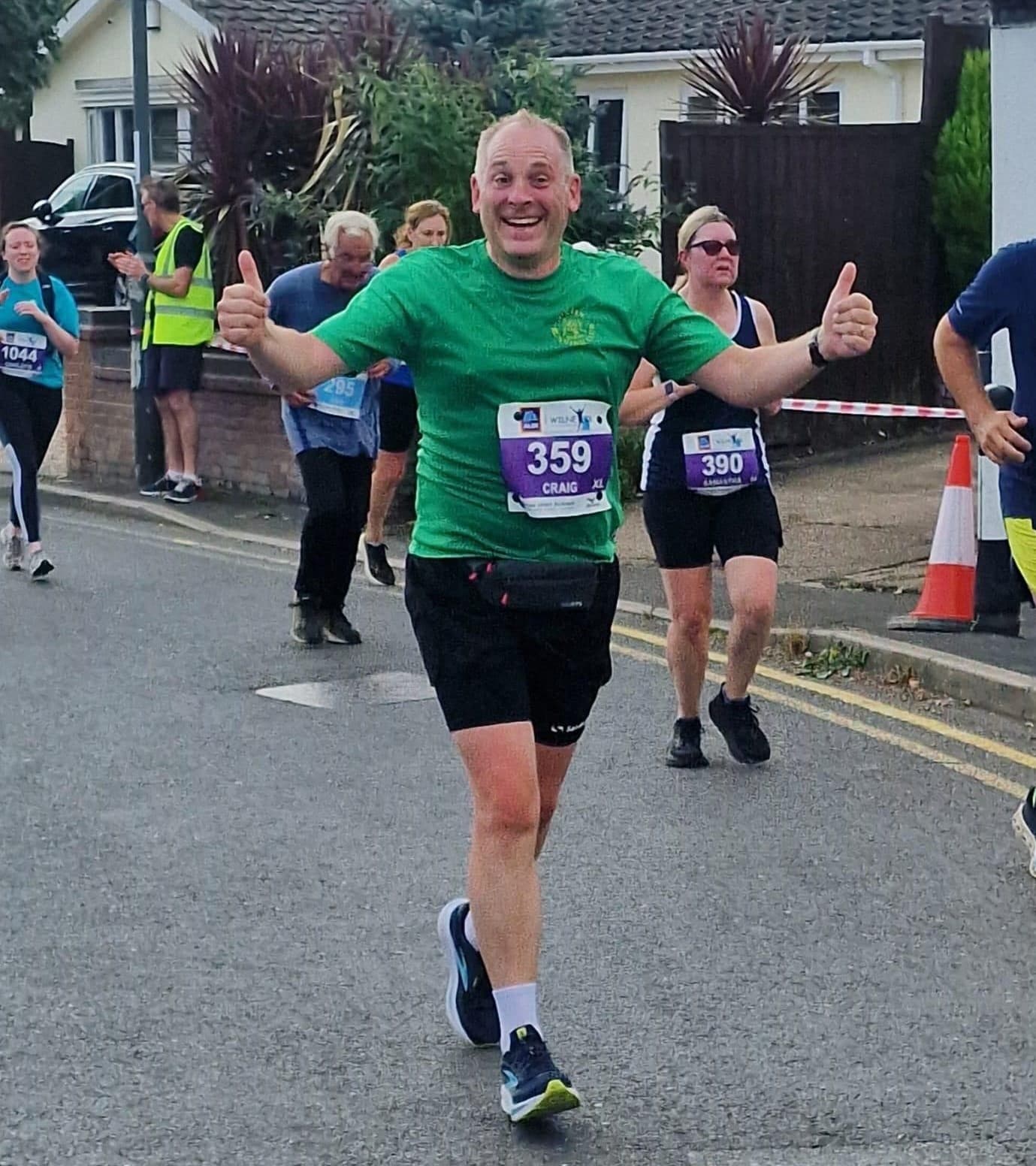 Livewell client, Craig running in a race