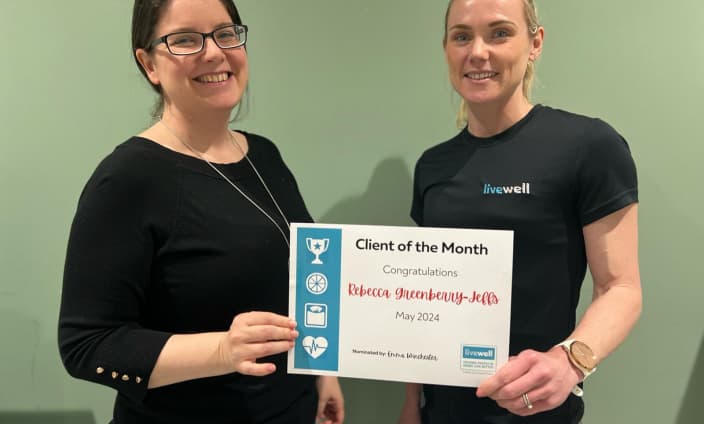 Livewell May client of the Month, Rebecca with advisor Emma
