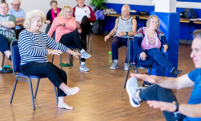 Image of seated exercise session with older adults